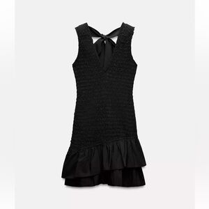 Ruffled short popelin Cocktail Dress